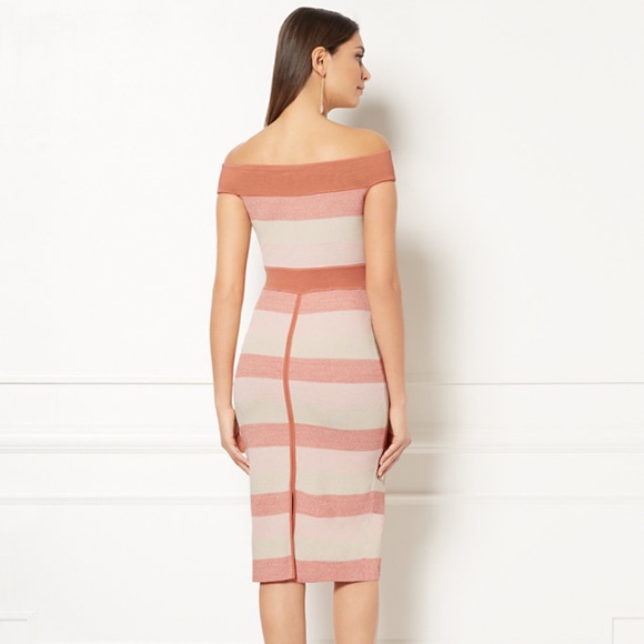 NWT NY&Co Eva Mendes Kristen Stripe Sweater Dress - Picture 2 of 16